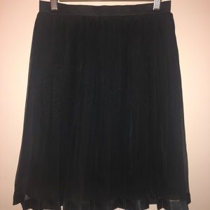 Pleated Flowy Black Skirt